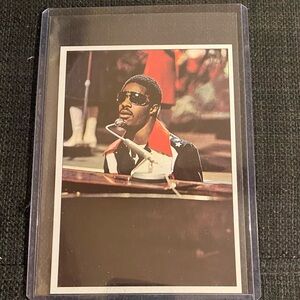 Stevie Wonder Panini Pop Stars Sticker 1975 Mini-Poster Vintage Rock #83